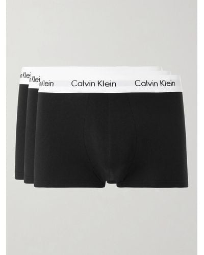 Calvin Klein Confezione da tre boxer a vita bassa in cotone stretch - Nero