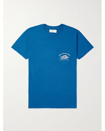 Local Authority Divorsea T-Shirt aus Baumwoll-Jersey mit Print - Blau