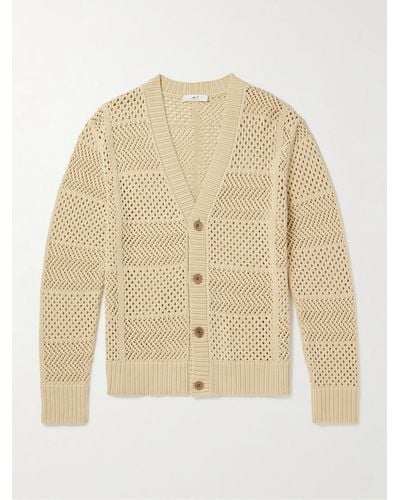 MR P. Open-knit Cotton Cardigan - Natural