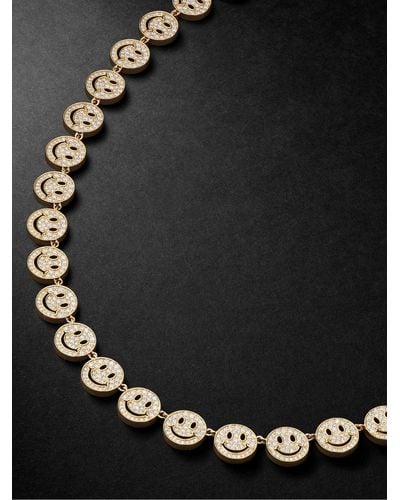 Sydney Evan Happy Face Eternity Gold Diamond Necklace - Nero
