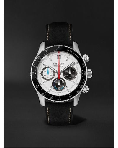 Bremont Supermarine Williams Racing WR22 Chronograph 43 mm Uhr aus Edelstahl mit automatischem Aufzug und Alcantara®-Armband - Schwarz