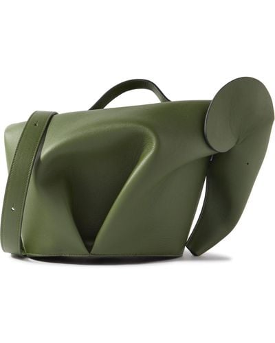 Loewe Elephant Leather Messenger Bag - Green