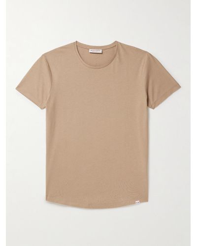 Orlebar Brown OB-T schmal geschnittenes T-Shirt aus Jersey aus einer Baumwoll-Seidenmischung - Natur