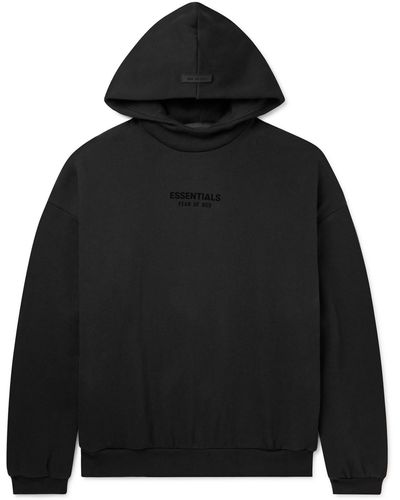 Fear Of God Logo-print Cotton-blend Hoodie - Black