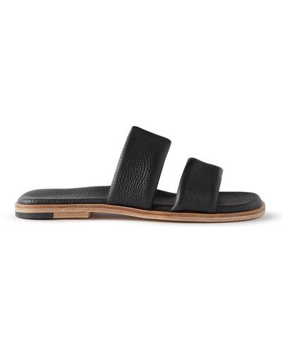 AURALEE Full-grain Leather Sandals - Black