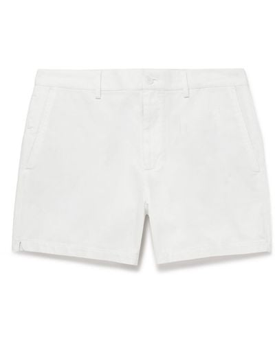 Club Monaco Jax Straight-leg Cotton-blend Shorts - White