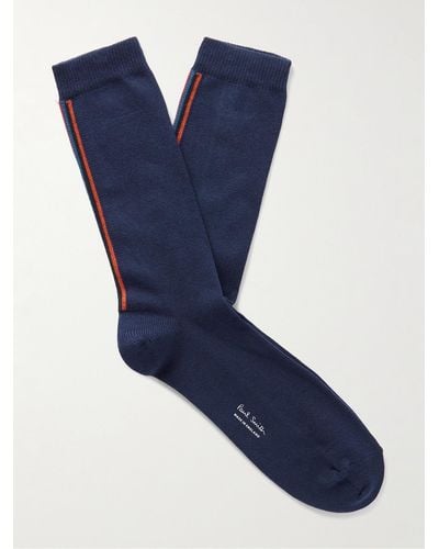 Paul Smith Socken aus einer Baumwollmischung mit Streifen - Blau