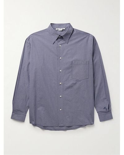 Acne Studios Sandrok Checked Cotton-poplin Shirt - Blue
