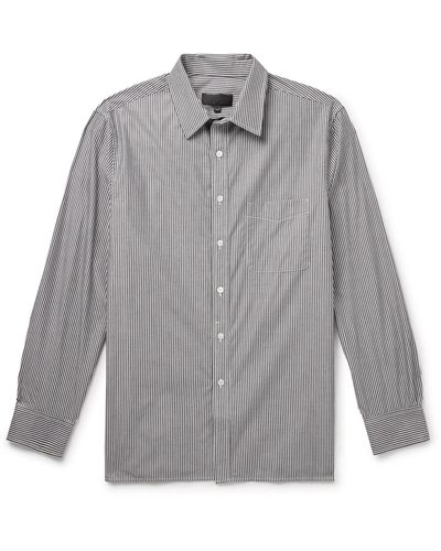 Nili Lotan Finn Striped Cotton-poplin Shirt - Gray