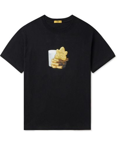 Dime Maple Logo-print Cotton-jersey T-shirt - Black