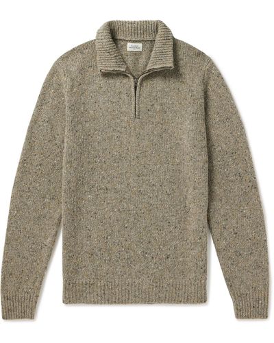 Hartford Trucker Donegal Wool-blend Half-zip Sweater - Gray