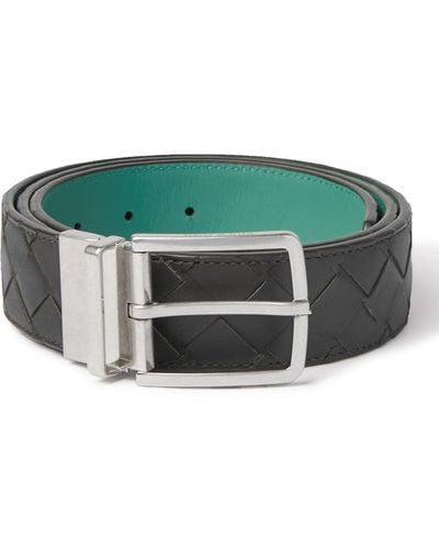 Bottega Veneta 3.5cm Reversible Intrecciato Leather Belt - Green