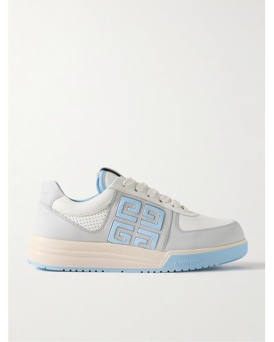 Givenchy G4 Logo-embossed Leather Trainers - Blue