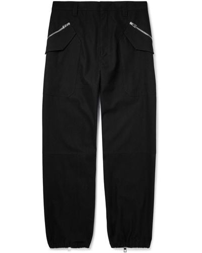 Loewe Tapered Cotton-twill Cargo Pants - Black