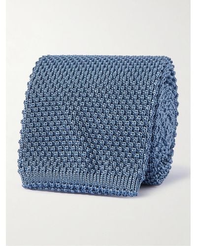 Brunello Cucinelli 6cm Knitted Silk Tie - Blue