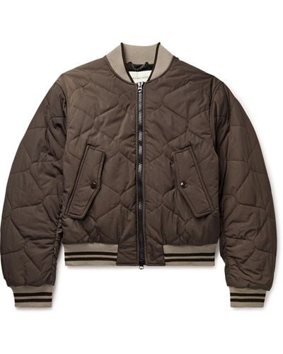 Dries Van Noten Padded Quilted Shell Bomber Jacket - Brown