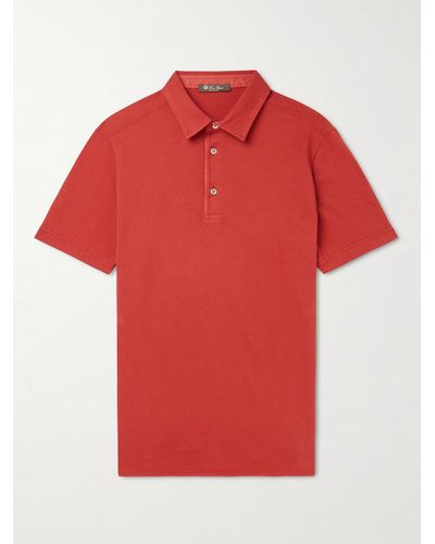 Loro Piana Cotton-piqué Polo Shirt - Red