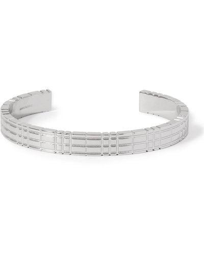 Burberry Engraved Palladium-plated Cuff - Natural