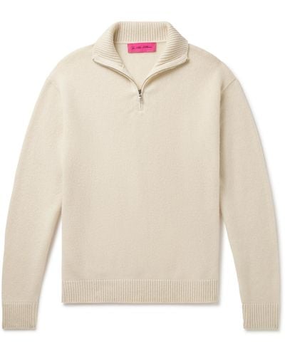 The Elder Statesman Cashmere Half-zip Sweater - White
