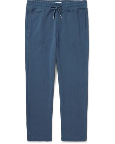 MR P. Slim-fit Tapered Garment-dyed Cotton-jersey Sweatpants - Blue