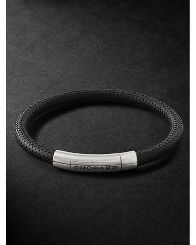 Chopard Classic Racing Rubber And Silver-tone Bracelet - Black