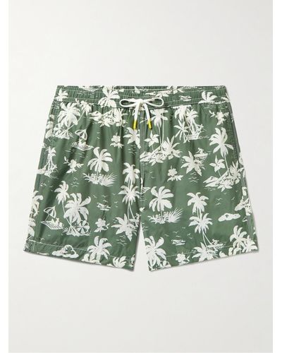 Hartford Mid-length Printed Recycled Swim Shorts - Green