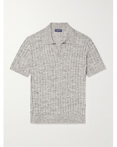 Frescobol Carioca Rino Ribbed Cotton-blend Polo Shirt - Grey