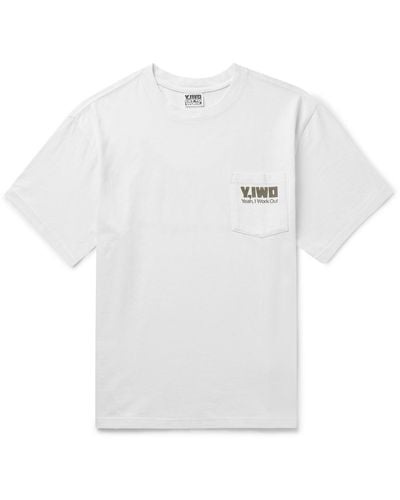 Y,IWO Strong Pocket Logo-print Cotton-jersey T-shirt - White