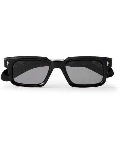 Jacques Marie Mage Belvedere Square-frame Acetate And Gold- And Silver-tone Sunglasses - Black
