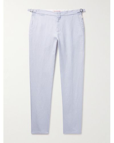 Orlebar Brown Griffon Slim-fit Linen-twill Pants - Blue