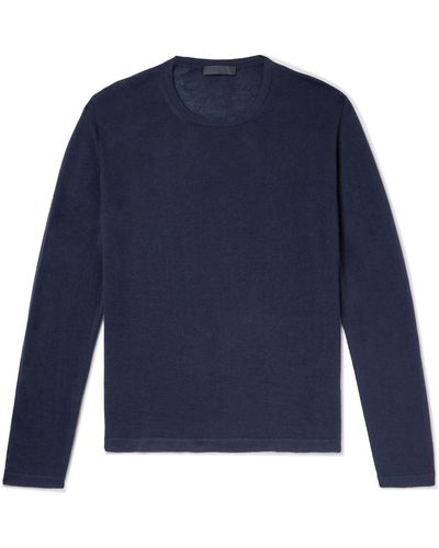 Saman Amel Cashmere And Silk-blend Sweater - Blue