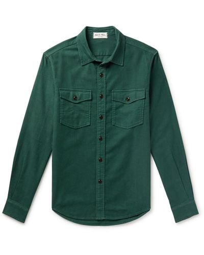 Alex Mill Frontier Brushed Cotton-flannel Shirt - Green