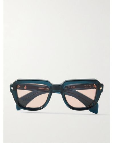 Jacques Marie Mage Taos Sonnenbrille mit eckigem Rahmen aus Azetat - Blau