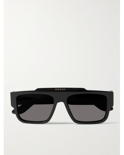 Gucci Sonnenbrille mit eckigem Rahmen aus recyceltem Azetat - Schwarz