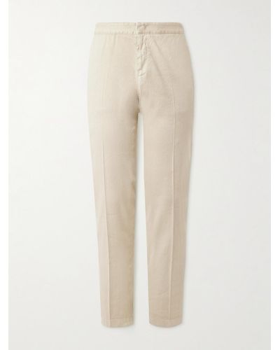 Loro Piana Straight-leg Linen-blend Trousers - Natural