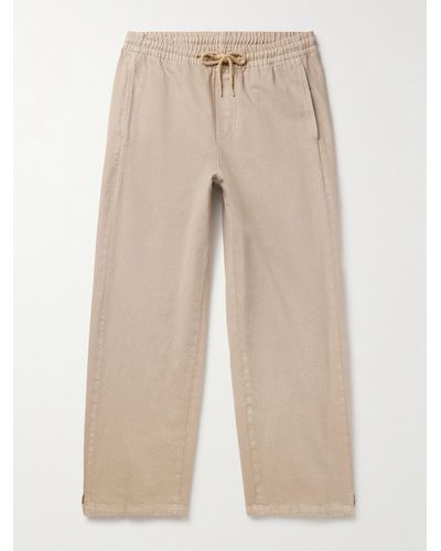 A.P.C. Vincent Straight-leg Cotton-twill Drawstring Trousers - Natural