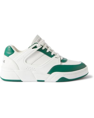 CELINE HOMME Ct-07 Rubber-trimmed Leather Sneakers - Green