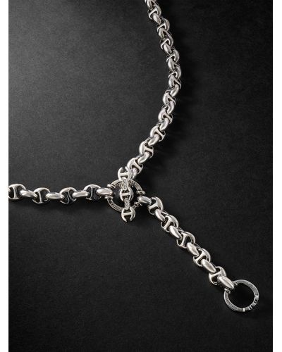 Hoorsenbuhs Collana a catena in argento sterling con diamanti Open-Link - Nero