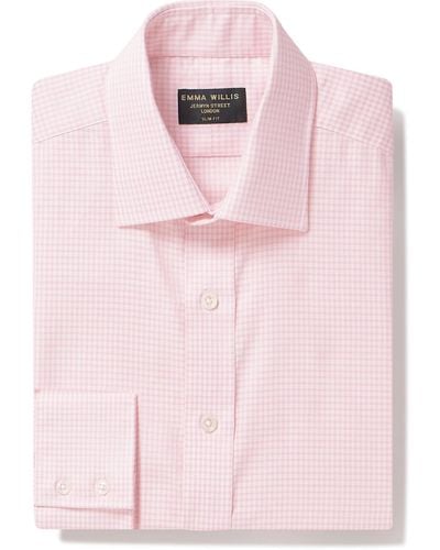 Emma Willis Slim-fit Checked Cotton Oxford Shirt - Pink