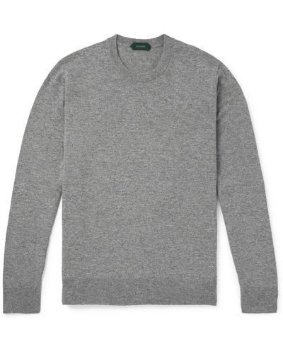 Incotex Zanone Slim-fit Wool Sweater - Gray