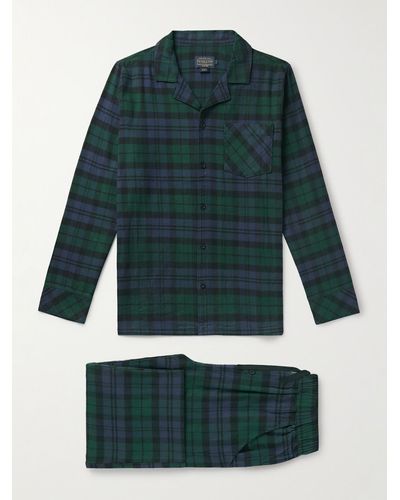Pendleton Checked Cotton-flannel Pyjama Set - Green