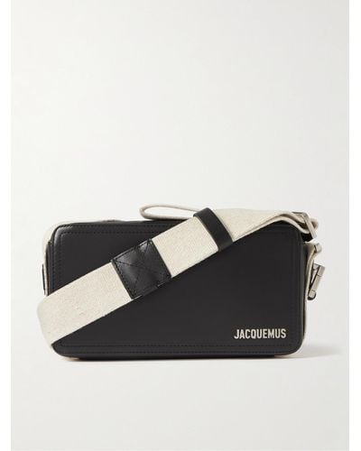 Jacquemus Le Cuerda Horizontal Brand-plaque Leather Cross-body Bag - Black