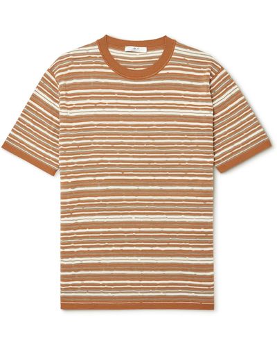 MR P. Striped Merino Wool T-shirt - Natural