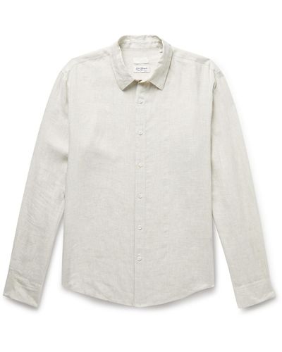 Club Monaco Striped Linen Shirt - White
