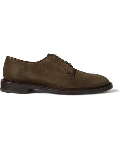 MR P. Lucien Regenerated Suede By Evolo® Derby Shoes - Green