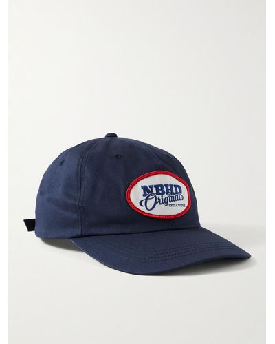 Neighborhood Logo-appliquéd Cotton-twill Baseball Cap - Blue