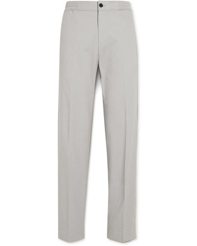 MR P. Pleated Stretch Cotton And Cashmere-blend Moleskin Pants - Gray