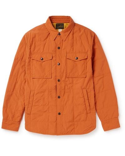 RRL Mountaineer Quilted Shell Shirt Jacket - Orange