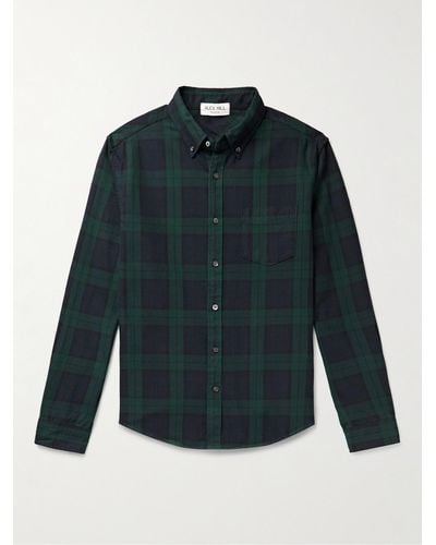 Alex Mill Mill Button-down Collar Checked Cotton Shirt - Green