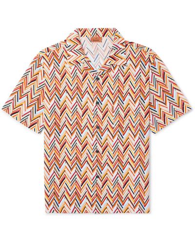 Missoni Camp-collar Printed Woven Shirt - Pink